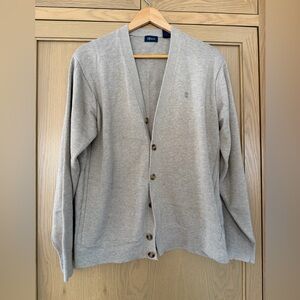 IZOD Cardigan Grandpa Sweater Button Front Cotton / Insignia Logo / LG